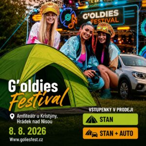 Stan a stan + auto ke G’oldies Festivalu Hrádek nad Nisou (8. 8. 2026)